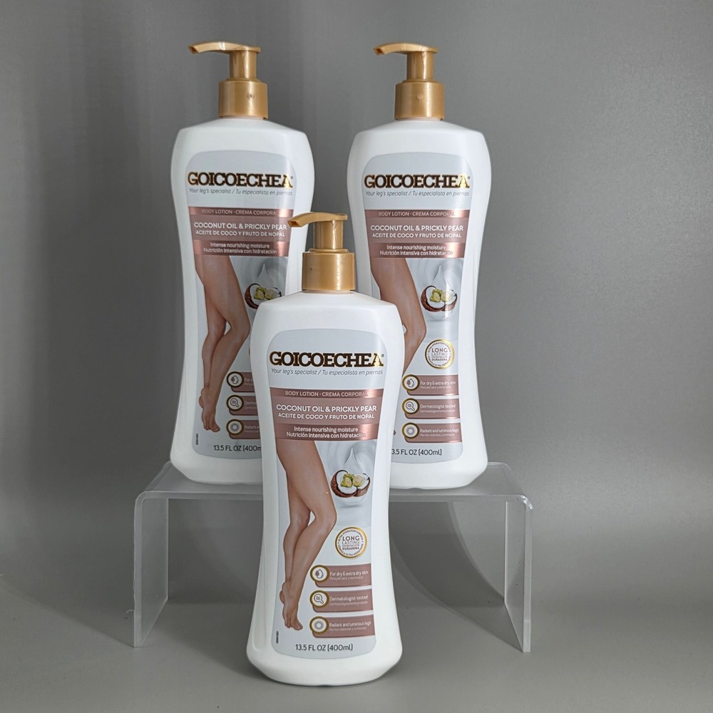 Goicoechea Body‎ Lotion 13.5oz 3 Pack Coconut Oil Prickly Pear Nourishing New